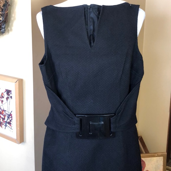 DAVID MEISTER Size 4 Belted Textured Honeycomb Tank LBD Cocktail Sexy Career - Picture 6 of 11